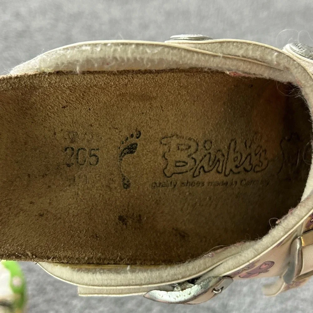 Birki's Shoes Girls Size 13 White Fairy Horse Clog Sandals Buckle Germany